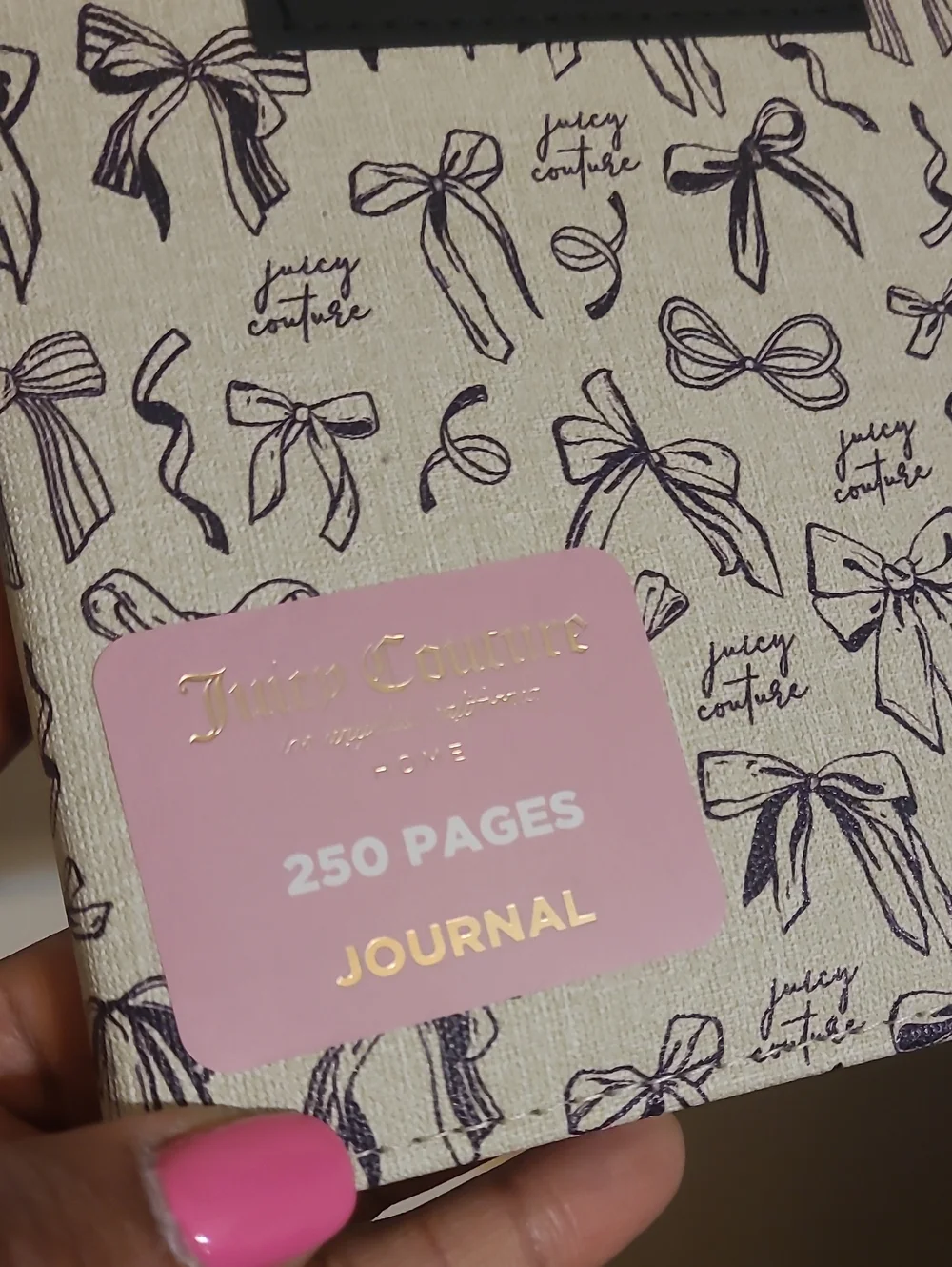 Juicy Couture Cream & Black Bow-Print Journal